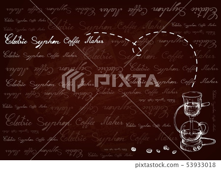 Hand Drawn Background of Syphon Coffee Maker Hand Drawn Background of Syphon Coffee Maker 53933018