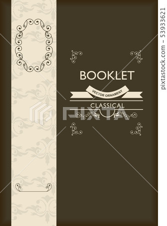 Background material of baroque style (brown) _ template format _ frame of decorative line _ vector data Background material of baroque style (brown) _ template format _ frame of decorative line _ vector data 53933621