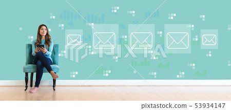 Emails with young woman 53934147