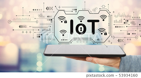 IoT theme with tablet computer IoT theme with tablet computer 53934160