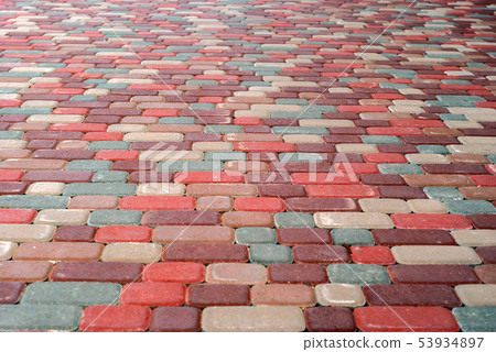 pavement of multicolored paving stones pavement of multicolored paving stones 53934897