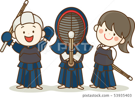 Boys and girls enjoying kendo 53935403
