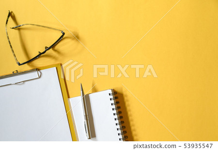 Office desk top view 53935547