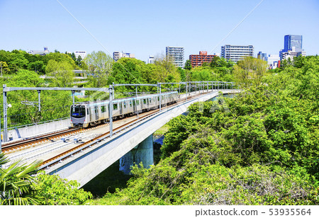 Sendai City Subway Tozai Line and Sendai City Panoramic View 53935564