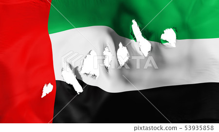 United Arab Emirates flag perforated, bullet holes United Arab Emirates flag perforated, bullet holes 53935858
