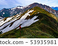 走在Tanigawadake主脊線的登山人 53935981
