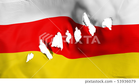 South Ossetia flag perforated, bullet holes South Ossetia flag perforated, bullet holes 53936079