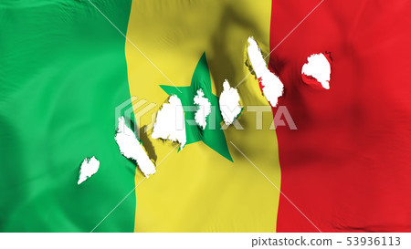 Senegal flag perforated, bullet holes Senegal flag perforated, bullet holes 53936113