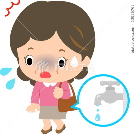Middle-aged woman in trouble with urine leak Middle-aged woman in trouble with urine leak 53936763