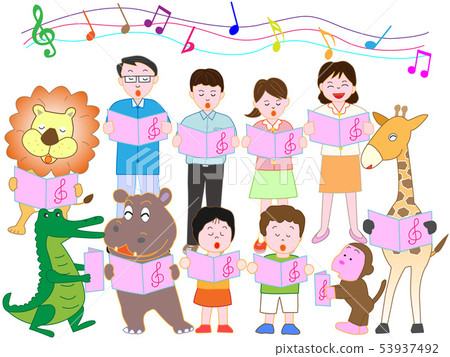 A concert of animals and children. 53937492