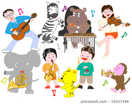 A concert of animals and children. 53937496