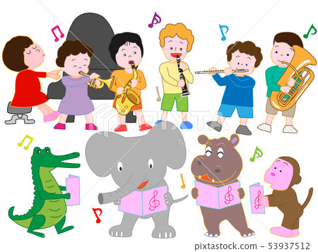 A concert of animals and children. 53937512