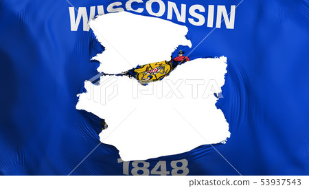 Tattered Wisconsin state flag 53937543