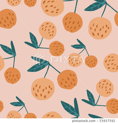 Cherry berries and leaves seamless pattern illustration Cherry berries and leaves seamless pattern illustration 53937592