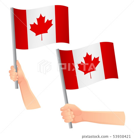 Canada flag in hand icon Canada flag in hand icon 53938421
