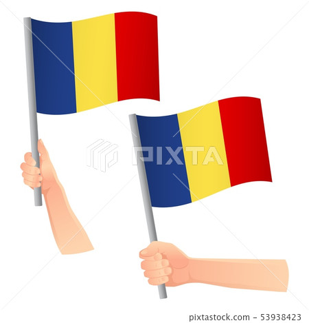 Chad flag in hand icon 53938423