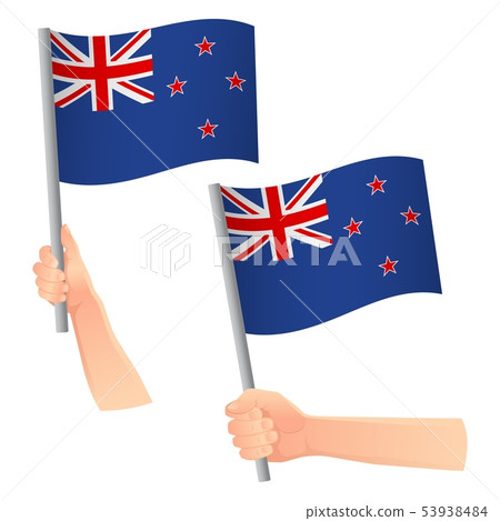 New Zealand flag in hand icon 53938484