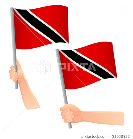 Trinidad and Tobago flag in hand icon 53938532