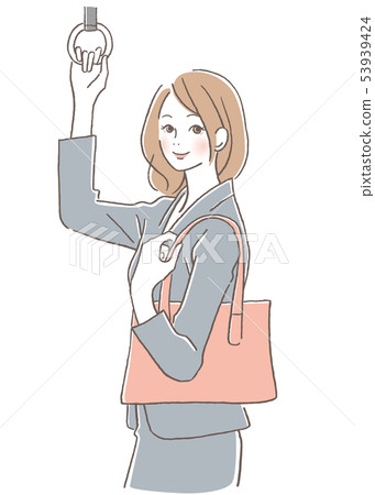 Woman commuter train smile Woman commuter train smile 53939424
