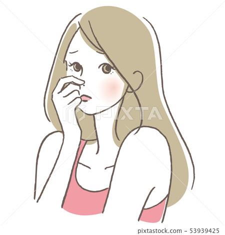 Woman who suffers from smell Woman who suffers from smell 53939425