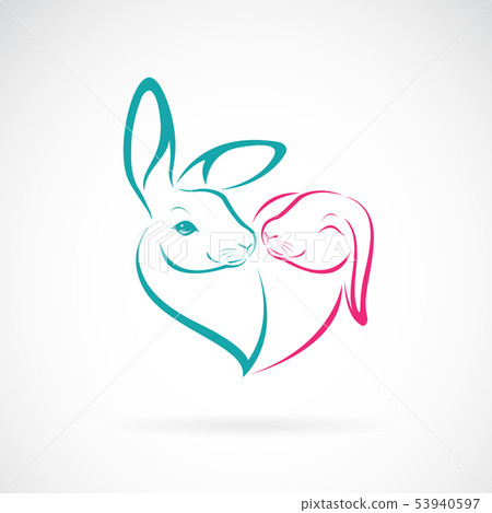 Vector of two rabbit head design. Animal. 53940597