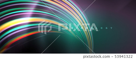 Fluid color swirls on black. Modern background with trendy design 53941322