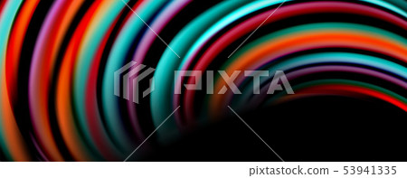 Fluid color swirls on black. Modern background with trendy design Fluid color swirls on black. Modern background with trendy design 53941335