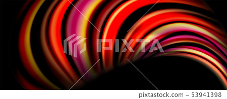 Fluid color rainbow style wave abstract background, techno modern design on black Fluid color rainbow style wave abstract background, techno modern design on black 53941398