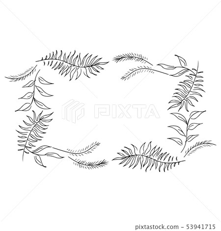 Vector hand drawn sketch with tropical leaves and 53941715