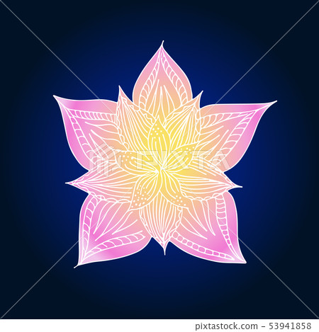 Abstract hand drawn lotus flower. illustration. Abstract hand drawn lotus flower. illustration. 53941858