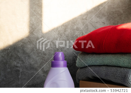 liquid laundry softener with cloth hygiene concept 53942721