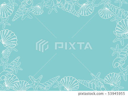 Seashell and starfish background illustration 53945955