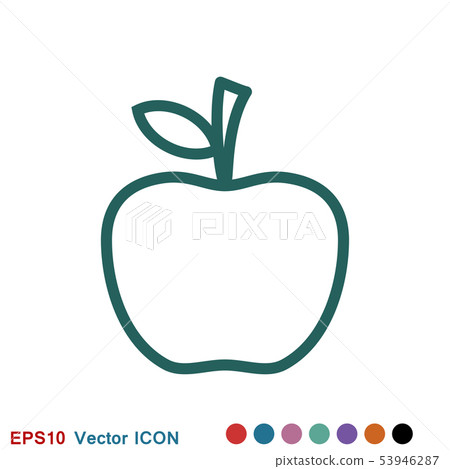 Apple Icon in trendy flat style isolated on - Stock Illustration ...