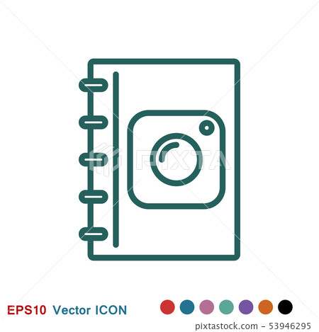 Photo album vector icon on white background. 53946295