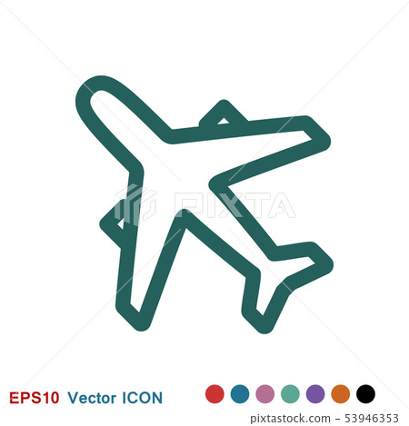 Plane icon on white background, airplane vector 53946353