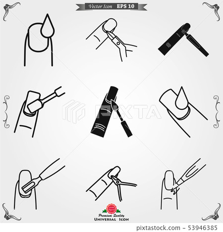 Nail care icon. Pedicure and manicure equipment. 53946385