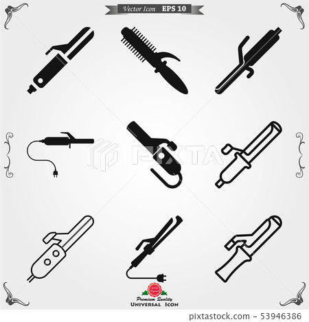 Curler vector icon. Beauty elements, make up, Curler vector icon. Beauty elements, make up, 53946386