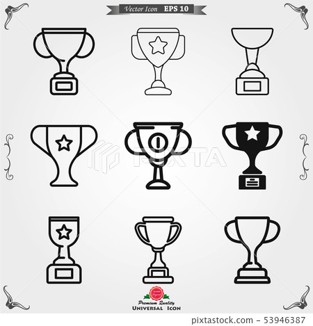 Trophy cup vector icon. Sport competition Trophy cup vector icon. Sport competition 53946387