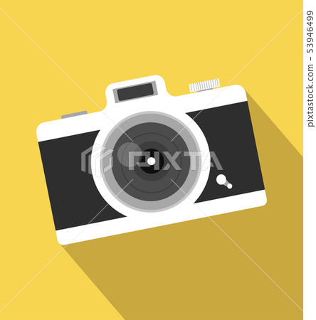 vintage camera long shadow icon 53946499