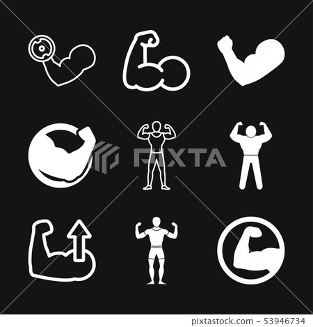Muscle icon logo, illustration, vector sign symbol 53946734