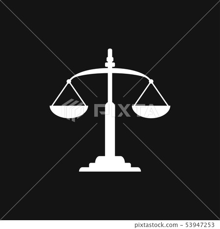 Scales of justice icon logo, illustration, vector - Stock Illustration ...
