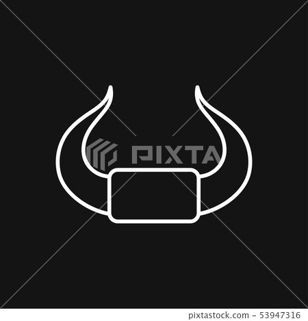 Bull horns icon logo, illustration, vector sign 53947316