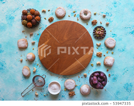 Preparation of cookies. Holidays food background.  53947335