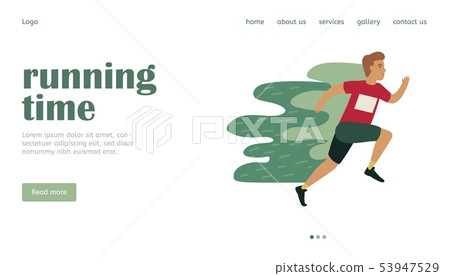 Running time landing page. Creative web site run 53947529