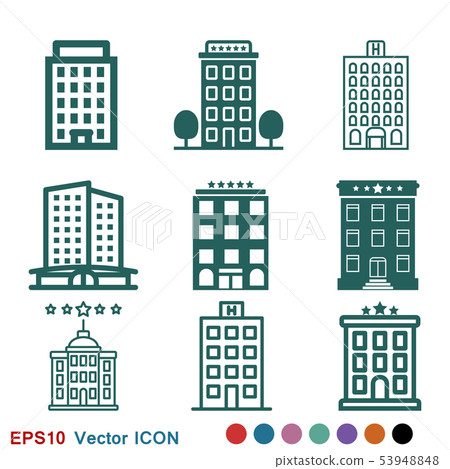 Hotel icon logo, illustration, vector sign symbol Hotel icon logo, illustration, vector sign symbol 53948848