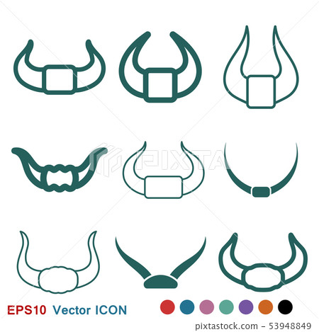 Bull horns icon logo, illustration, vector sign Bull horns icon logo, illustration, vector sign 53948849