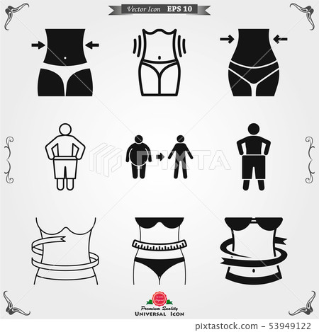 Weight loss icon logo, illustration, vector sign Weight loss icon logo, illustration, vector sign 53949122