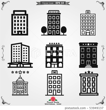 Hotel icon logo, illustration, vector sign symbol Hotel icon logo, illustration, vector sign symbol 53949137