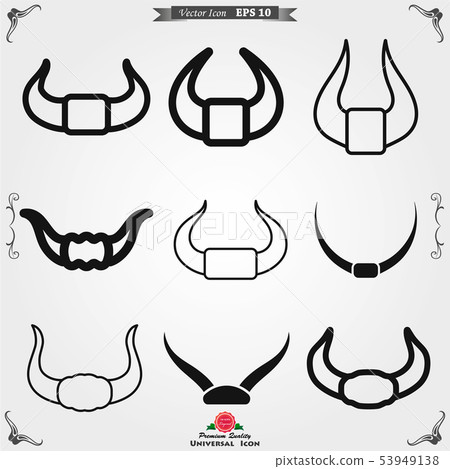 Bull horns icon logo, illustration, vector sign 53949138