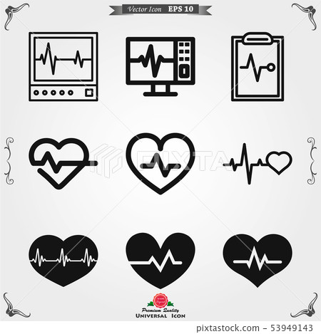 Heartbeat icon logo, illustration, vector sign Heartbeat icon logo, illustration, vector sign 53949143